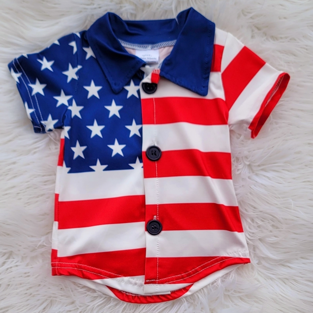 Boys American flag shirt
